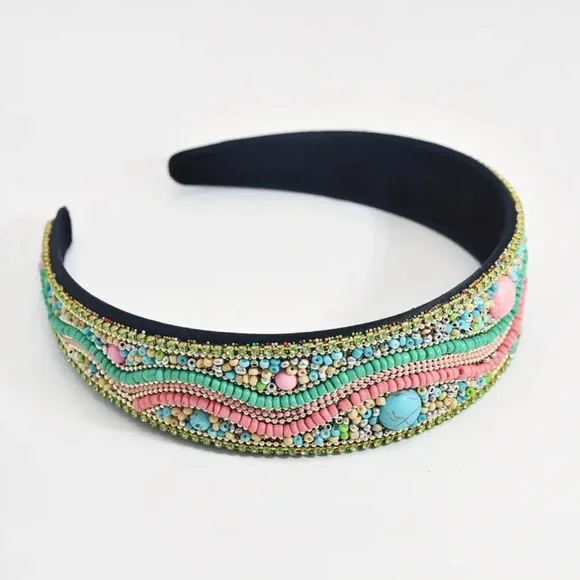 NEW Hand Beaded Headband - Picture 2 of 4